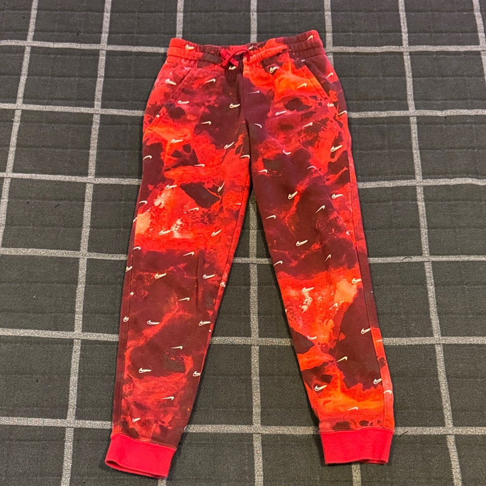 Nike Kids Red and Black Patterned Joggers